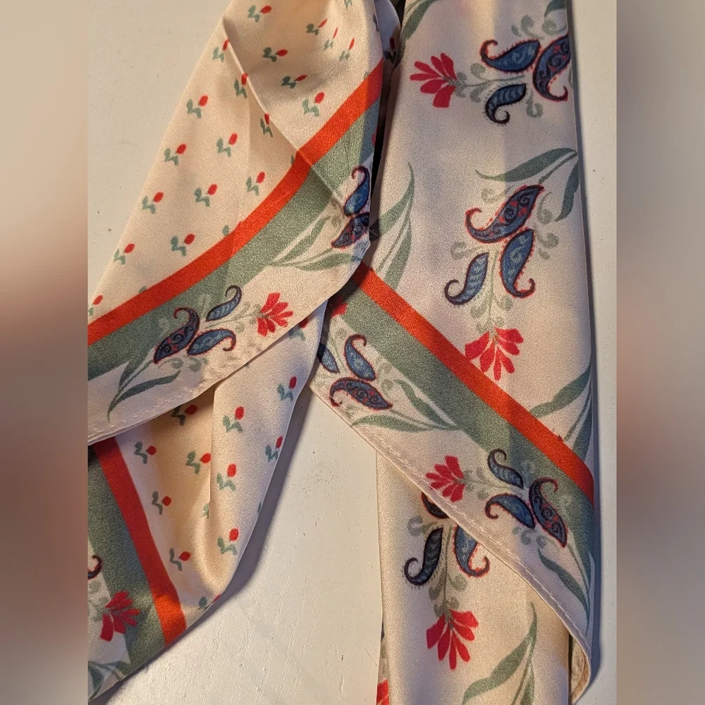 Anthropologie Summer Fruits Hair Scarves Ivory/Patchwork Floral Select One